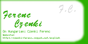 ferenc czenki business card